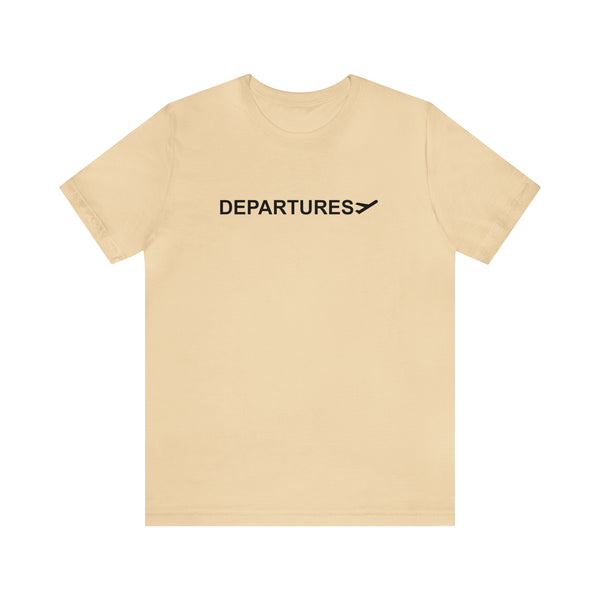 Departures T-Shirt, Travel Shirt Design, Airport Airplane Stylish Shirt, Black Print Tee Shirt