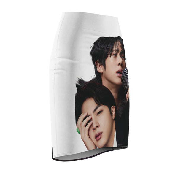 Women's Pencil Skirt - BTS Jin Worldwide Handsome Graphic Print for ARMY
